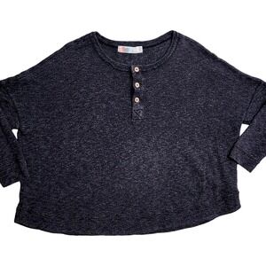 Free People Beach Womens XS Purple Heathered Top Relaxed Oversized Casual